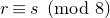 r identical to s left parenthesis mod 8 right parenthesis