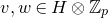 v comma w element of upper H circled times double struck upper Z Subscript p Baseline