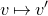 v right arrow from bar v prime