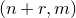 left parenthesis n plus r comma m right parenthesis