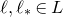 script l comma script l Subscript asterisk Baseline element of upper L