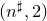 left parenthesis n Superscript normal ♯ Baseline comma 2 right parenthesis