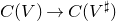 upper C left parenthesis upper V right parenthesis right arrow upper C left parenthesis upper V Superscript normal ♯ Baseline right parenthesis