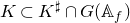 upper K subset of upper K Superscript normal ♯ Baseline intersection upper G left parenthesis double struck upper A Subscript f Baseline right parenthesis