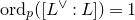 normal o normal r normal d Subscript p Baseline left parenthesis left bracket upper L Superscript or Baseline colon upper L right bracket right parenthesis equals 1