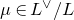 mu element of upper L Superscript or Baseline divided by upper L