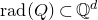 normal r normal a normal d left parenthesis upper Q right parenthesis subset of double struck upper Q Superscript d