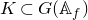 upper K subset of upper G left parenthesis double struck upper A Subscript f Baseline right parenthesis