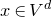 x element of upper V Superscript d