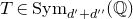 upper T element of normal upper S normal y normal m Subscript d prime plus d double prime Baseline left parenthesis double struck upper Q right parenthesis