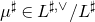 mu Superscript normal ♯ Baseline element of upper L Superscript normal ♯ comma or Baseline divided by upper L Superscript normal ♯