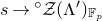 s right arrow Superscript ring Baseline script upper Z left parenthesis normal upper Lamda Superscript prime Baseline right parenthesis Subscript double struck upper F Sub Subscript p