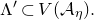 normal upper Lamda prime subset of upper V left parenthesis script upper A Subscript eta Baseline right parenthesis period