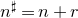 n Superscript normal ♯ Baseline equals n plus r