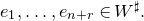 e 1 comma ellipsis comma e Subscript n plus r Baseline element of upper W Superscript normal ♯ Baseline period