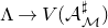normal upper Lamda right arrow upper V left parenthesis script upper A Subscript script upper M Superscript normal ♯ Baseline right parenthesis