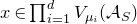 x element of product Underscript i equals 1 Overscript d Endscripts upper V Subscript mu Sub Subscript i Baseline left parenthesis script upper A Subscript upper S Baseline right parenthesis