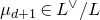 mu Subscript d plus 1 Baseline element of upper L Superscript or Baseline divided by upper L