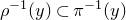 rho Superscript negative 1 Baseline left parenthesis y right parenthesis subset of pi Superscript negative 1 Baseline left parenthesis y right parenthesis