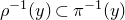 rho Superscript negative 1 Baseline left parenthesis y right parenthesis subset of pi Superscript negative 1 Baseline left parenthesis y right parenthesis