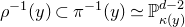 rho Superscript negative 1 Baseline left parenthesis y right parenthesis subset of pi Superscript negative 1 Baseline left parenthesis y right parenthesis asymptotically equals double struck upper P Subscript kappa left parenthesis y right parenthesis Superscript d minus 2