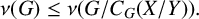 nu left parenthesis upper G right parenthesis less than or equals nu left parenthesis upper G divided by upper C Subscript upper G Baseline left parenthesis upper X divided by upper Y right parenthesis right parenthesis period