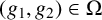 left parenthesis g 1 comma g 2 right parenthesis element of normal upper Omega