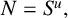 upper N equals upper S Superscript u Baseline comma