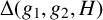 normal upper Delta left parenthesis g 1 comma g 2 comma upper H right parenthesis