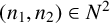 left parenthesis n 1 comma n 2 right parenthesis element of upper N squared