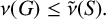 nu left parenthesis upper G right parenthesis less than or equals ModifyingAbove nu With tilde left parenthesis upper S right parenthesis period