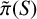 ModifyingAbove pi With tilde left parenthesis upper S right parenthesis