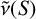 ModifyingAbove nu With tilde left parenthesis upper S right parenthesis