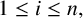1 less than or equals i less than or equals n comma