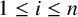 1 less than or equals i less than or equals n