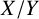 upper X divided by upper Y