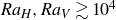 upper R a Subscript upper H Baseline comma upper R a Subscript upper V Baseline greater than or equivalent to 10 Superscript 4