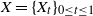 upper X equals left brace upper X Subscript t Baseline right brace Subscript 0 less than or equals t less than or equals 1