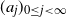 left parenthesis a Subscript j Baseline right parenthesis Subscript 0 less than or equals j less than normal infinity