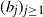 left parenthesis b Subscript j Baseline right parenthesis Subscript j greater than or equals 1