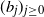 left parenthesis b Subscript j Baseline right parenthesis Subscript j greater than or equals 0