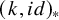 left parenthesis k comma i d right parenthesis Subscript asterisk