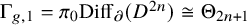 normal upper Gamma Subscript g comma 1 Baseline equals pi 0 upper D i f f Subscript partial differential Baseline left parenthesis upper D Superscript 2 n Baseline right parenthesis approximately equals normal upper Theta Subscript 2 n plus 1