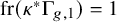 fr left parenthesis kappa Superscript asterisk Baseline normal upper Gamma Subscript g comma 1 Baseline right parenthesis equals 1