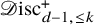 script upper D isc Subscript d minus 1 comma less than or equals k Superscript plus