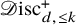 script upper D isc Subscript d comma less than or equals k Superscript plus