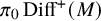 pi 0 upper D i f f Superscript plus Baseline left parenthesis upper M right parenthesis