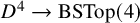 upper D Superscript 4 Baseline right arrow upper B upper S upper T o p left parenthesis 4 right parenthesis