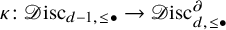 kappa colon script upper D isc Subscript d minus 1 comma less than or equals bullet Baseline right arrow script upper D isc Subscript d comma less than or equals bullet Superscript partial differential