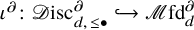 iota Superscript partial differential Baseline colon script upper D isc Subscript d comma less than or equals bullet Superscript partial differential Baseline right arrow with hook script upper M fd Subscript d Superscript partial differential
